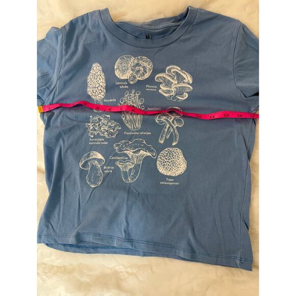 Goodie Two Sleeves Mushroom Kingdom Classification T-shirt Blue Youth Med 8/10 - Picture 5 of 6